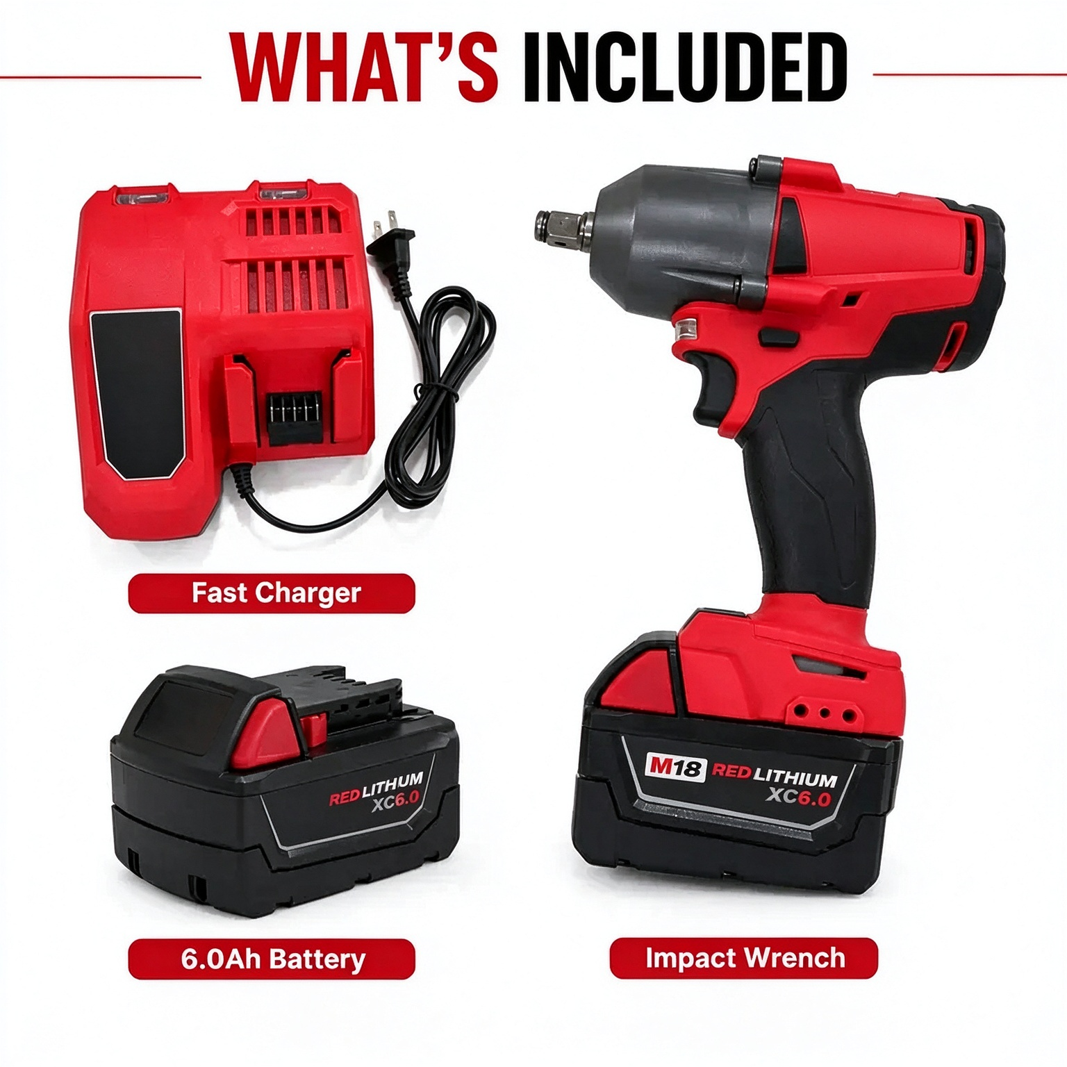 M18 Series Brushless Impact Wrench - 1/2 in Square Drive, Max 900Nm
