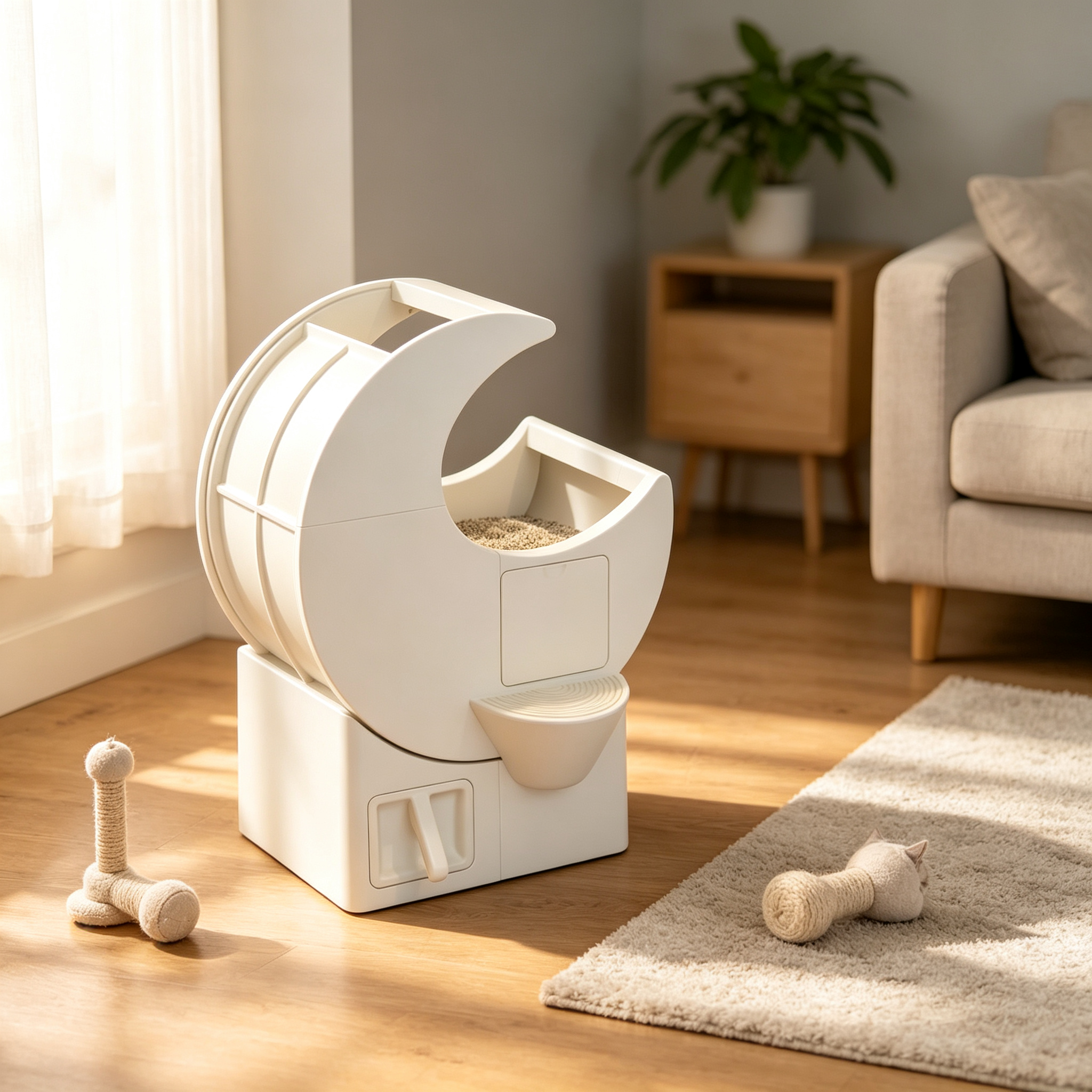 Manual Rotating Cat Litter Box – 5-Second Easy Clean, No Scooping, No Electricity
