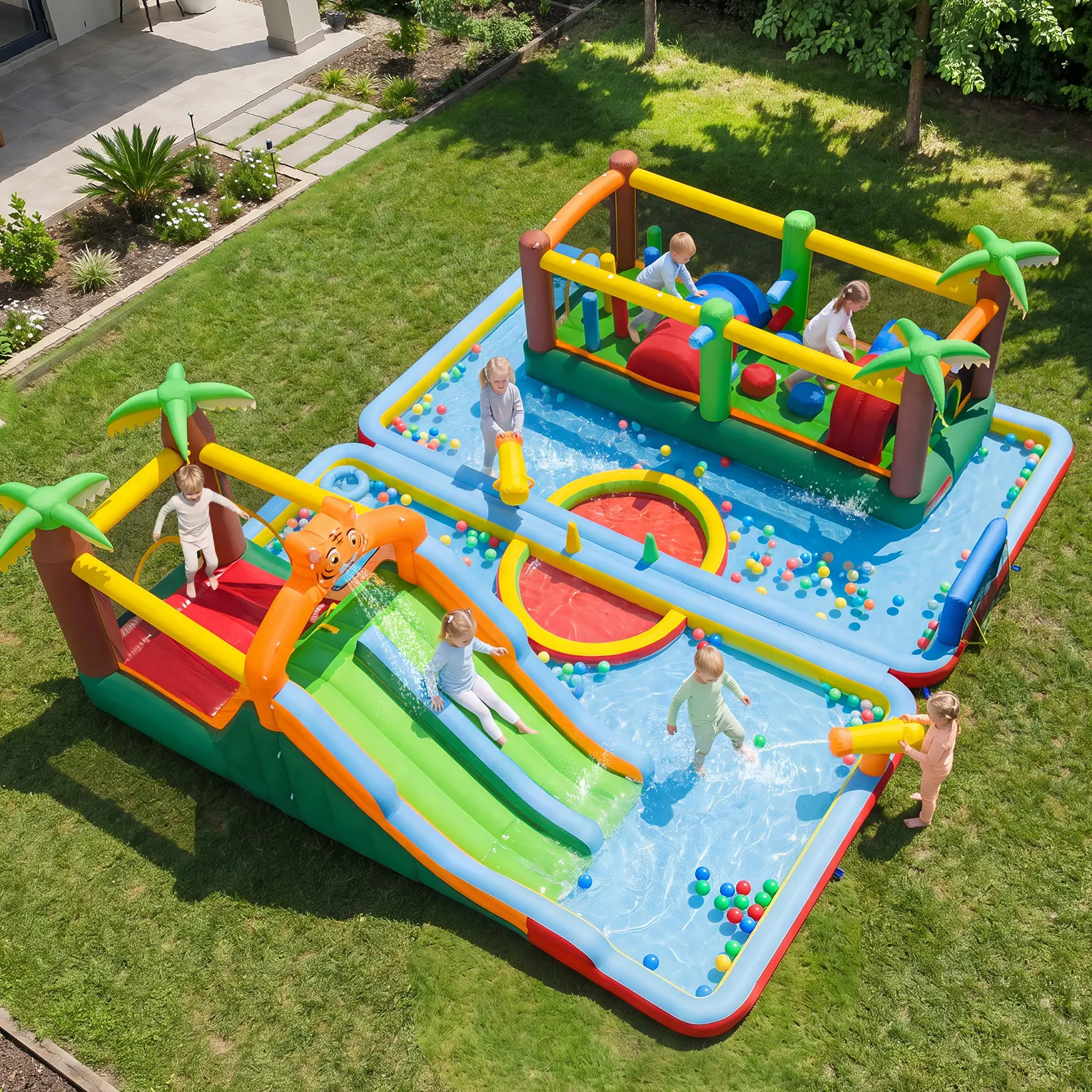 Costzon Inflatable Mighty Bounce House with Air Blower