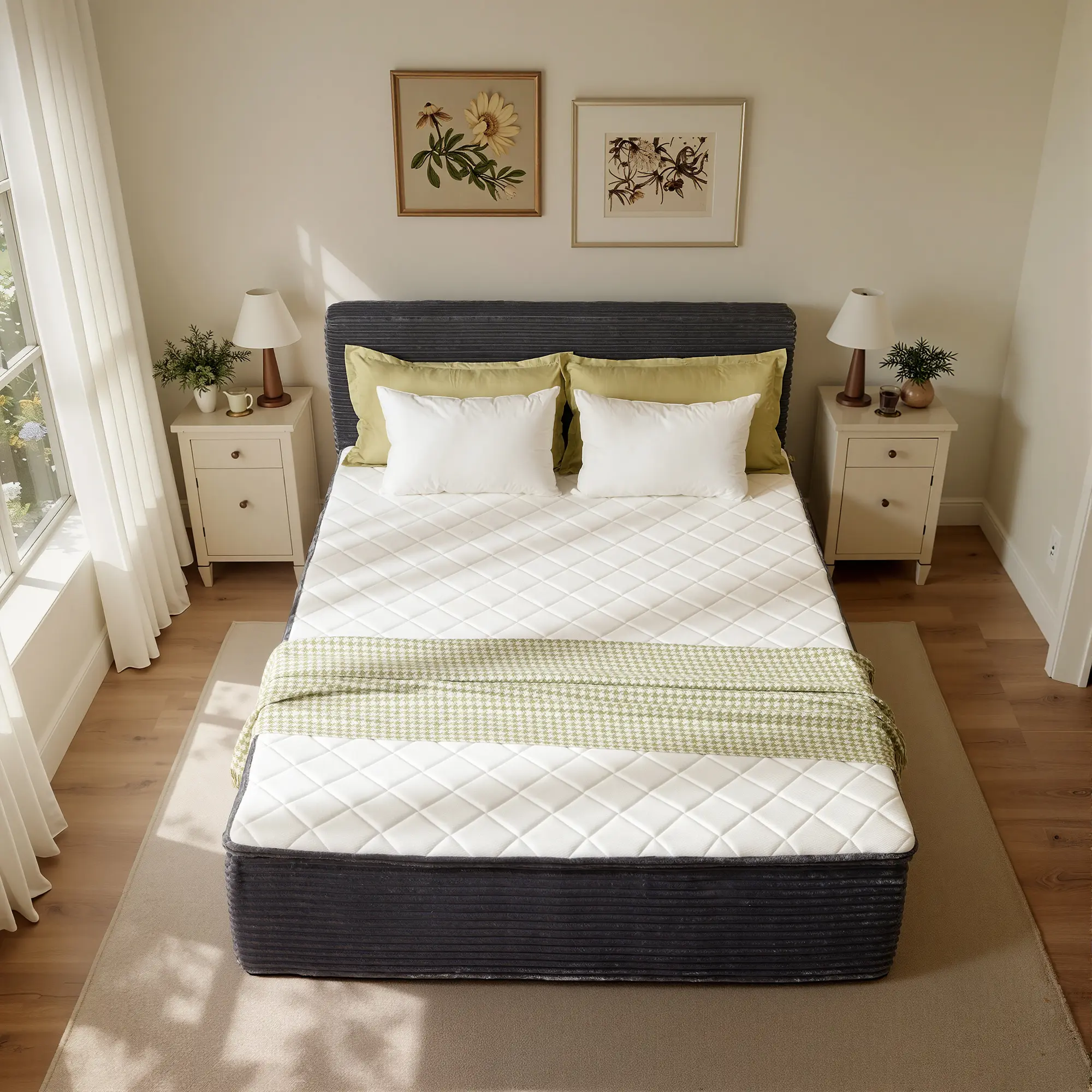 Queen Size Memory Foam Mattress with Removable Headboard, 17" Sofa Bed Full Mattress, Individually Pocketed Springs, Pressure Relief, Motion Isolation, Provides Support, CertiPUR-US Certified - No Assembly Required