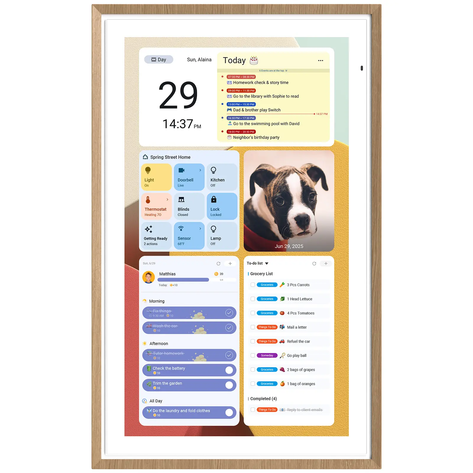 Sign Dual-Mode Digital Family Wall Calendar - 15.6"