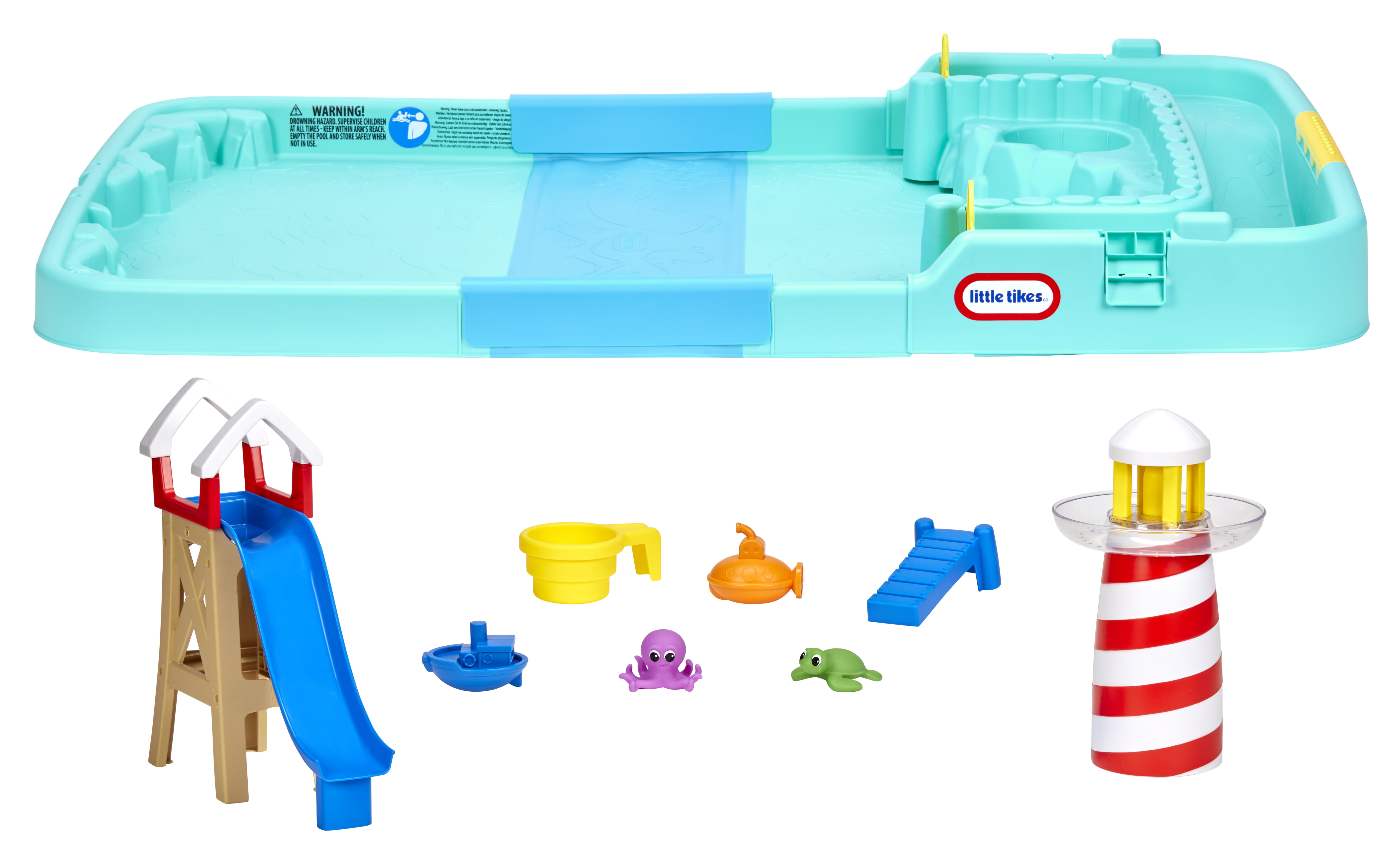  Tikes Splash Beach Water Table and Splash Pad, for Ages 2+ Years, Blue