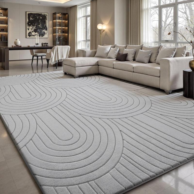 Area Rug Soft Geometric Tree Ring