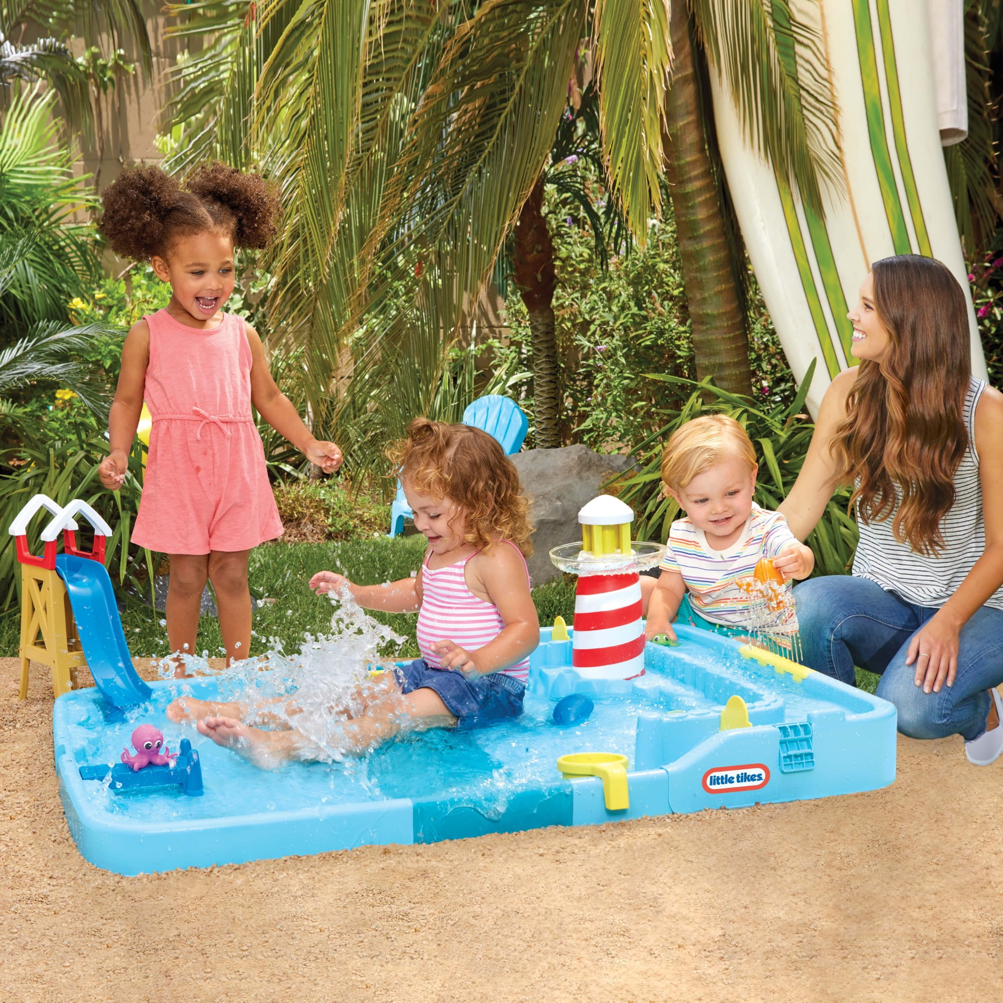  Tikes Splash Beach Water Table and Splash Pad, for Ages 2+ Years, Blue