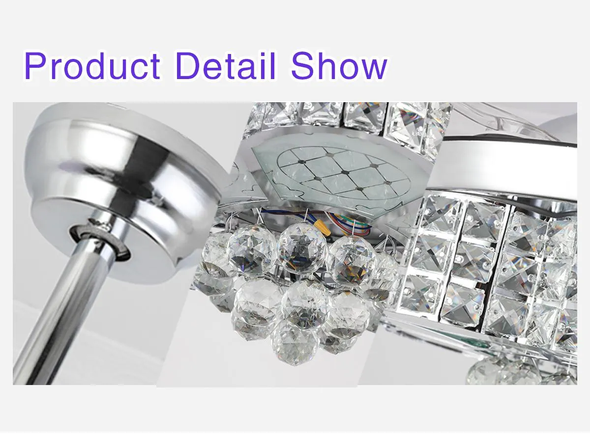  Retractable Ceiling Fan with Speaker & RGB Lights