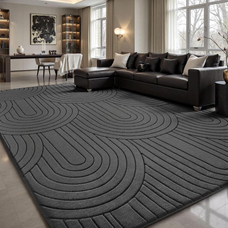 Area Rug Soft Geometric Tree Ring