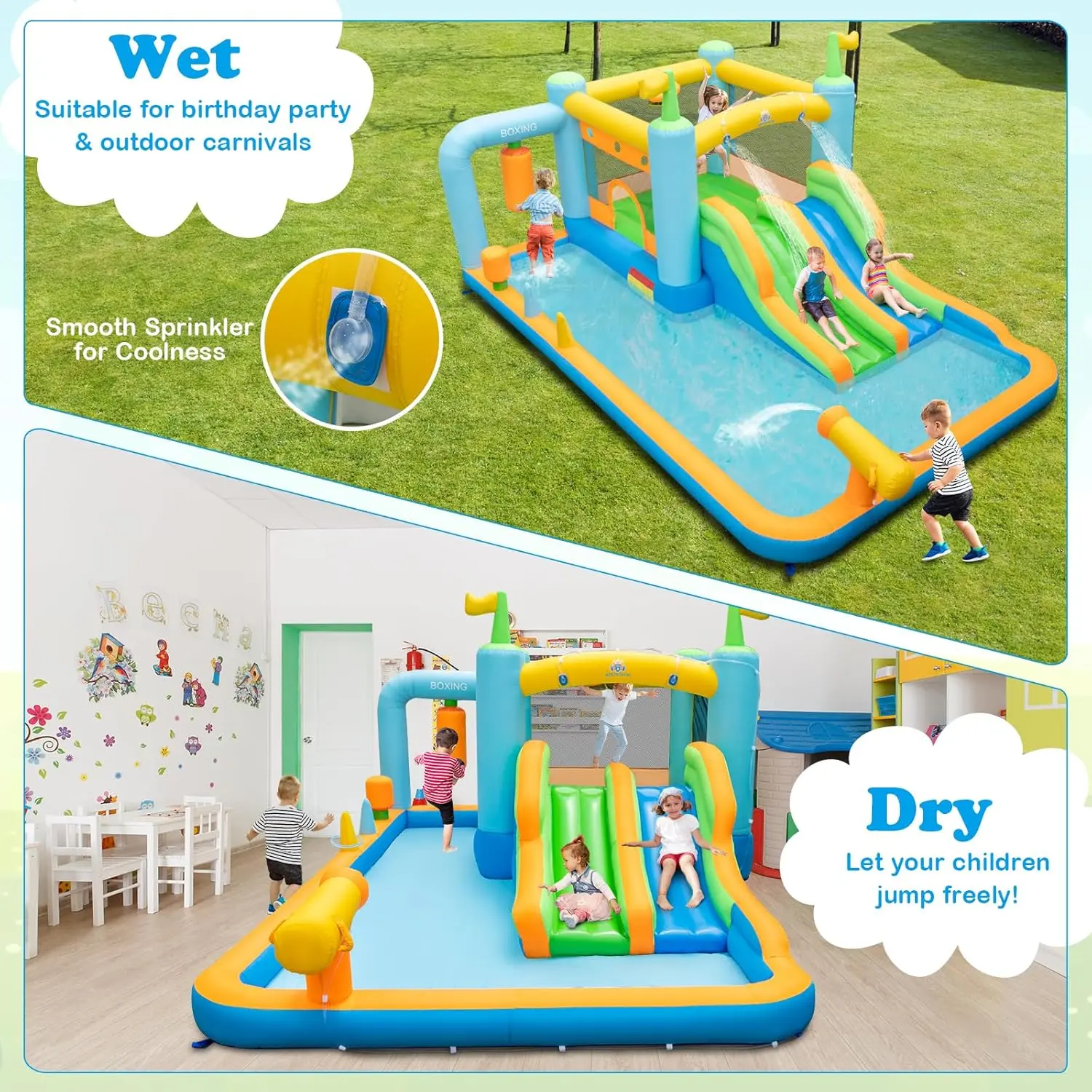 Costzon Inflatable Mighty Bounce House with Air Blower