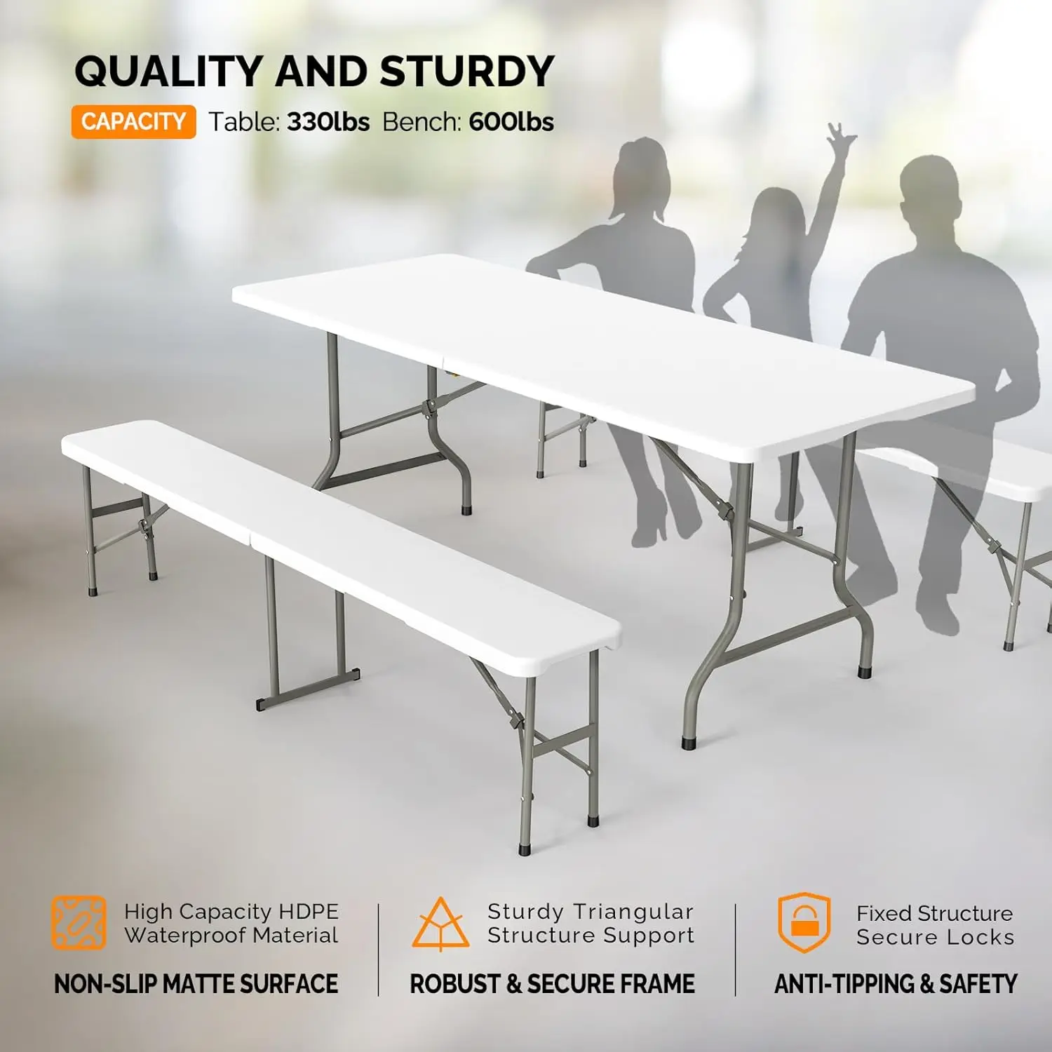 Foldable Table Set for 10