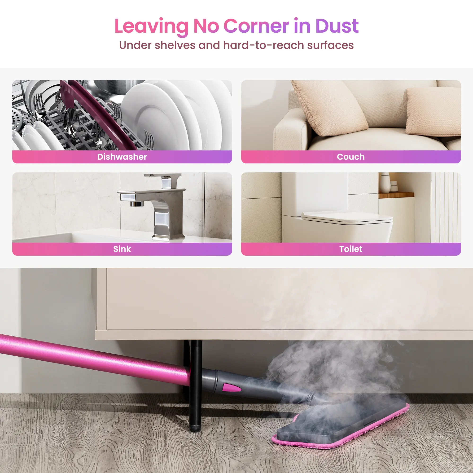 Schenley 18-in-1 Steam Mop with Handheld Steamer