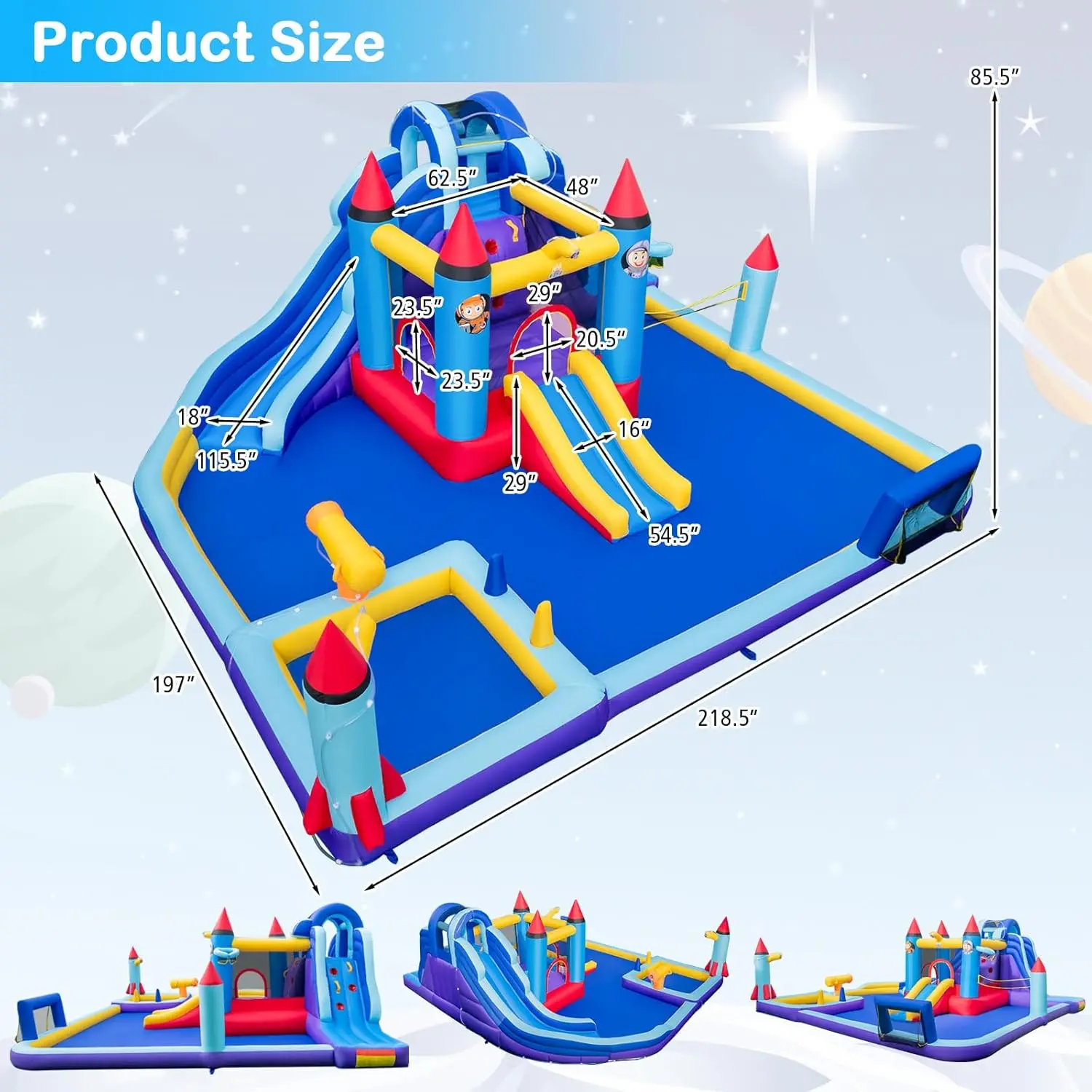Costzon Inflatable Mighty Bounce House with Air Blower