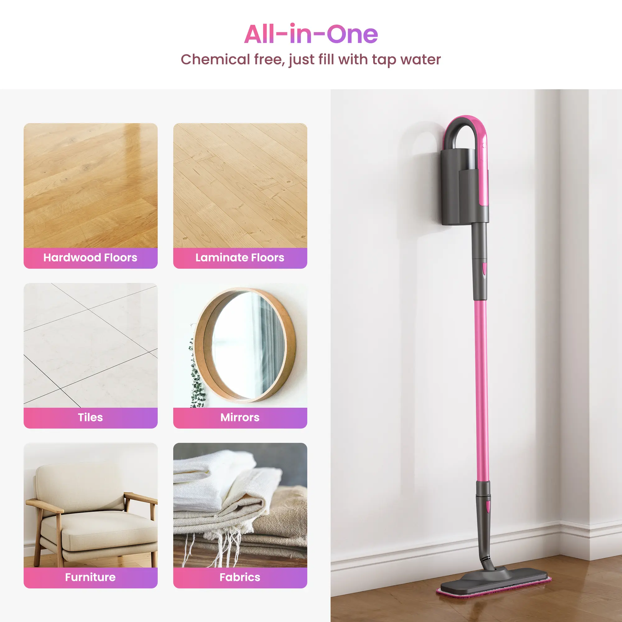 Schenley 18-in-1 Steam Mop with Handheld Steamer