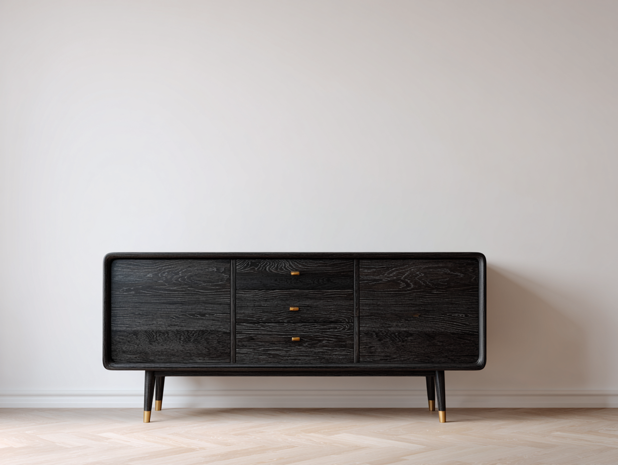 Mobile ingresso in legno 160x40x78 cm nero-oro per ingresso - design moderno con ante e cassetti-Milolihaus