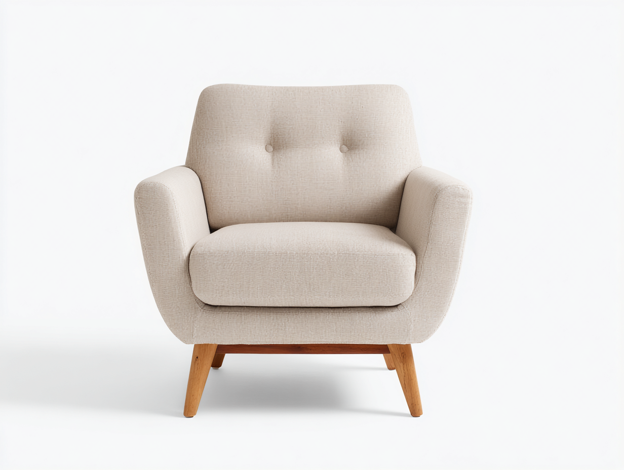 Poltrona con braccioli in tessuto 70x75x85 cm beige - adatto per soggiorno - design moderno-Milolihaus