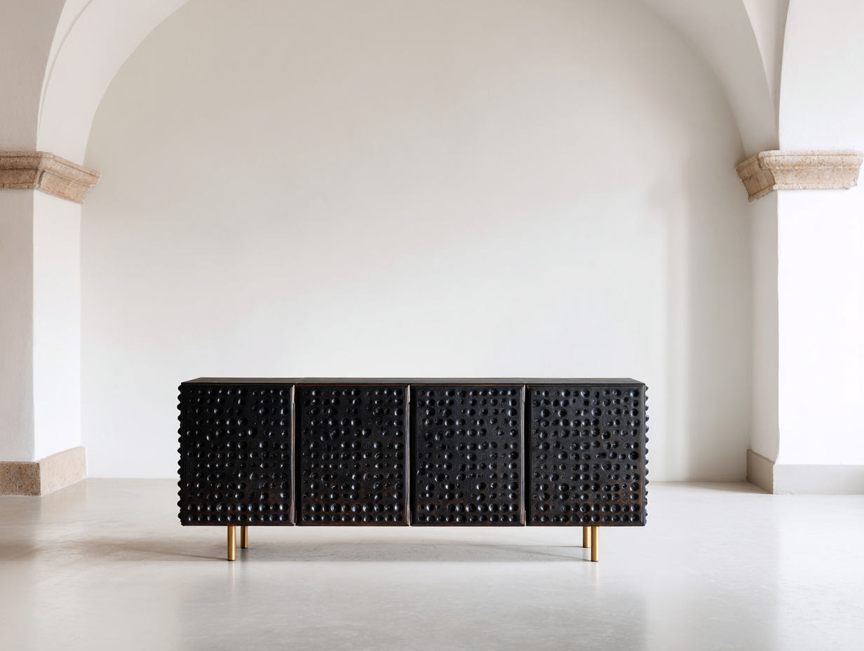 Mobile ingresso in legno 180x42x78 cm nero-oro per ingresso - design moderno con 4 ante-Milolihaus
