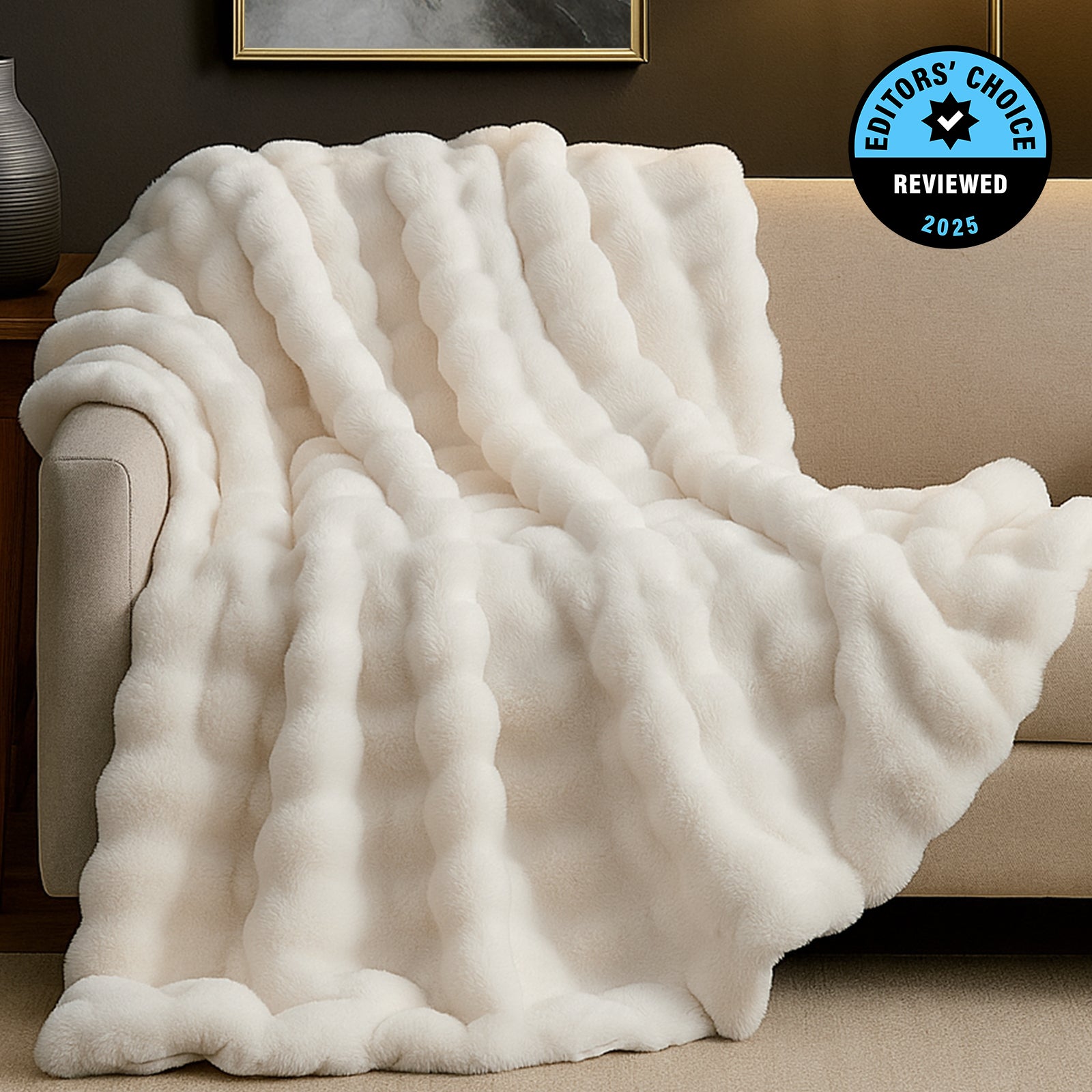 Bubble Faux Fur Throw Blanket - Tie-dye Pink