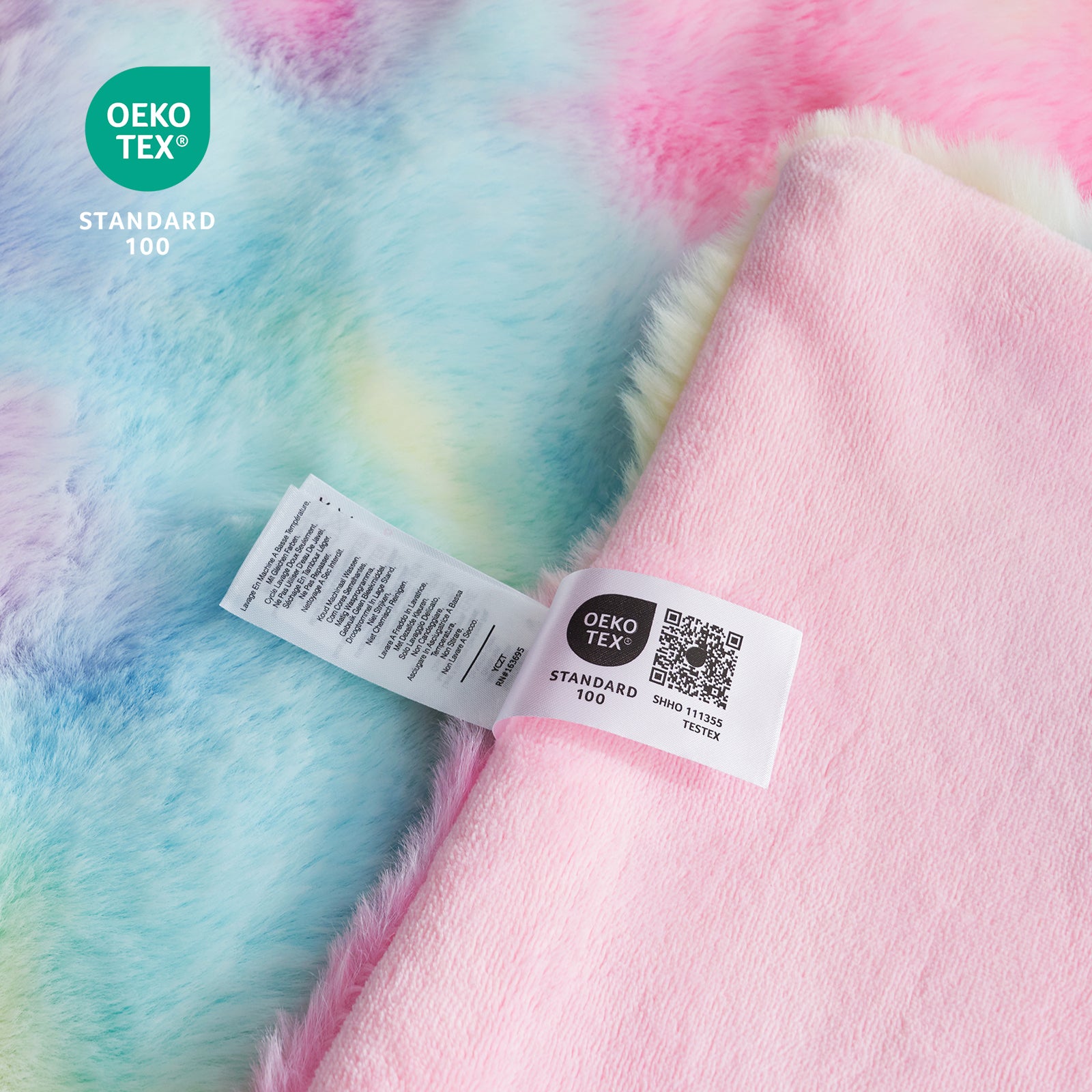 Bubble Faux Fur Throw Blanket - Tie-dye Pink
