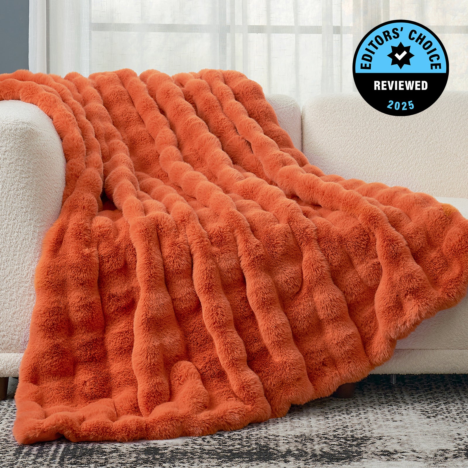 Bubble Faux Fur Throw Blanket - Tie-dye Pink
