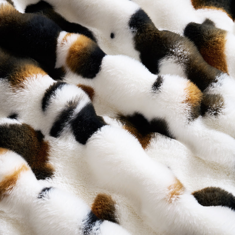 Bubble Faux Fur Throw Blanket - Tie-dye Pink