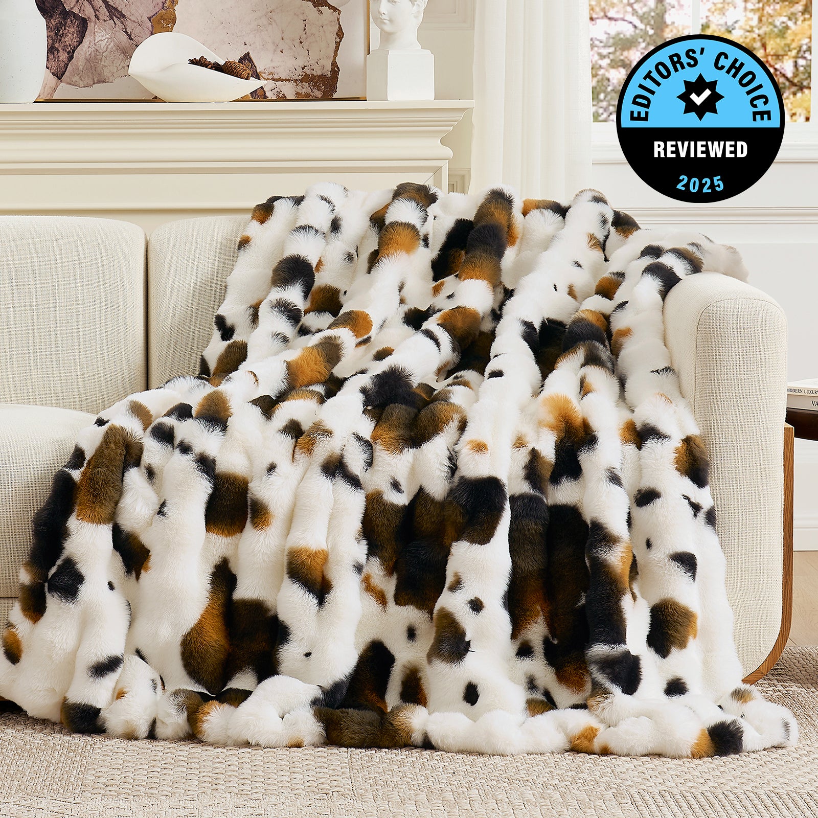 Bubble Faux Fur Throw Blanket - Tie-dye Pink