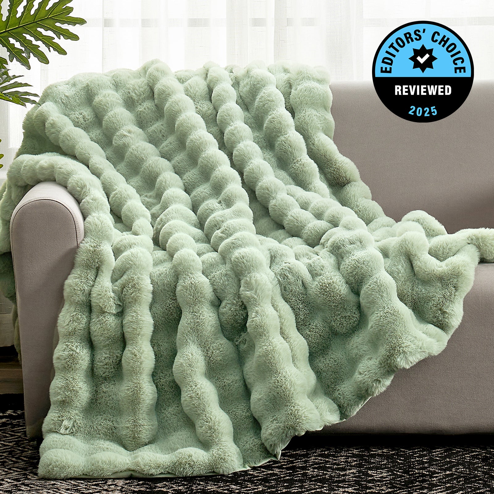Bubble Faux Fur Throw Blanket - Tie-dye Pink