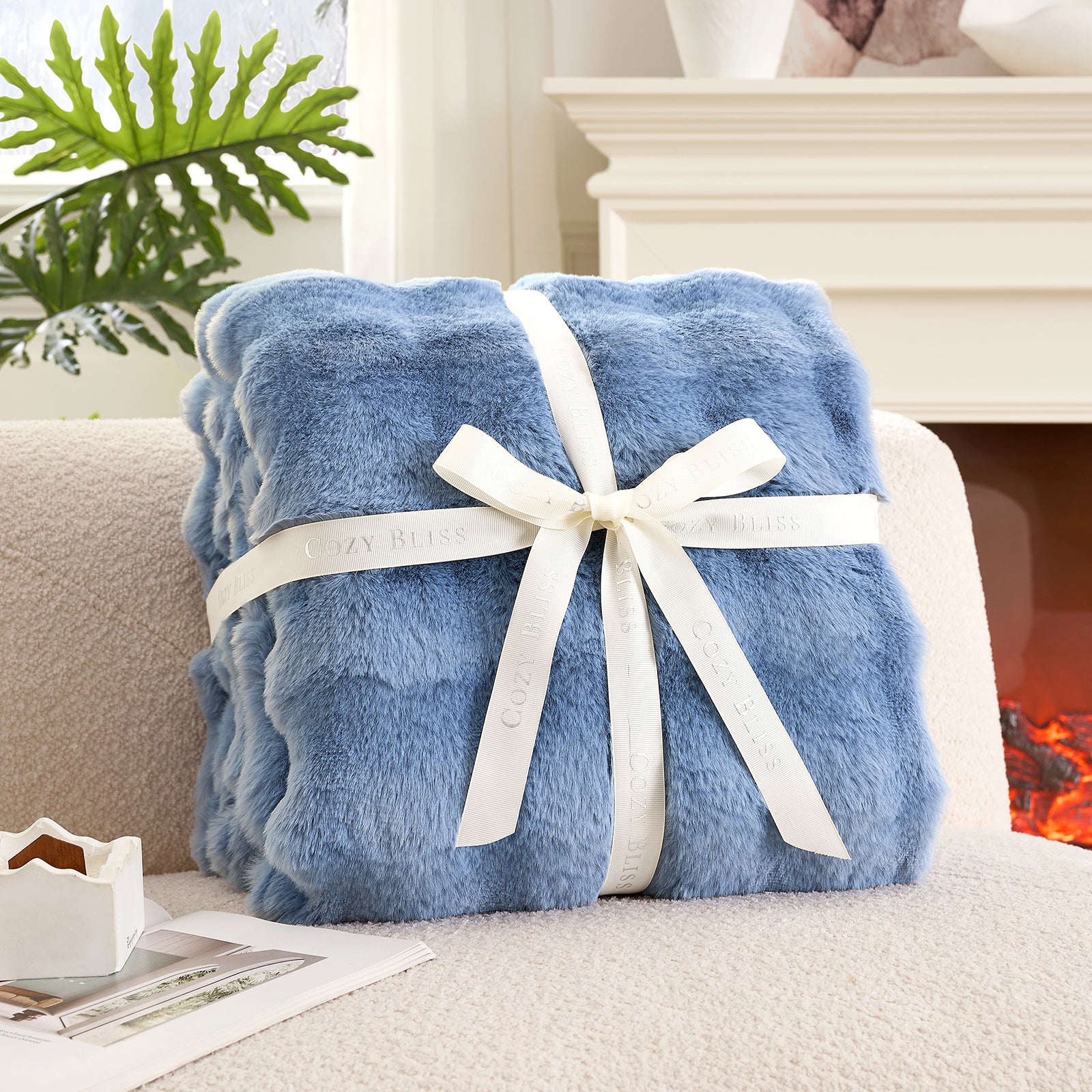 Bubble Faux Fur Throw Blanket - Tie-dye Pink