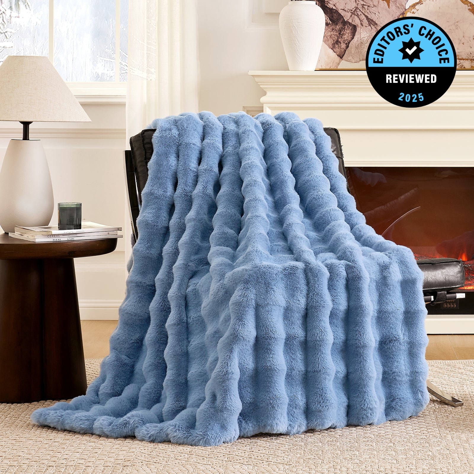Bubble Faux Fur Throw Blanket - Tie-dye Pink