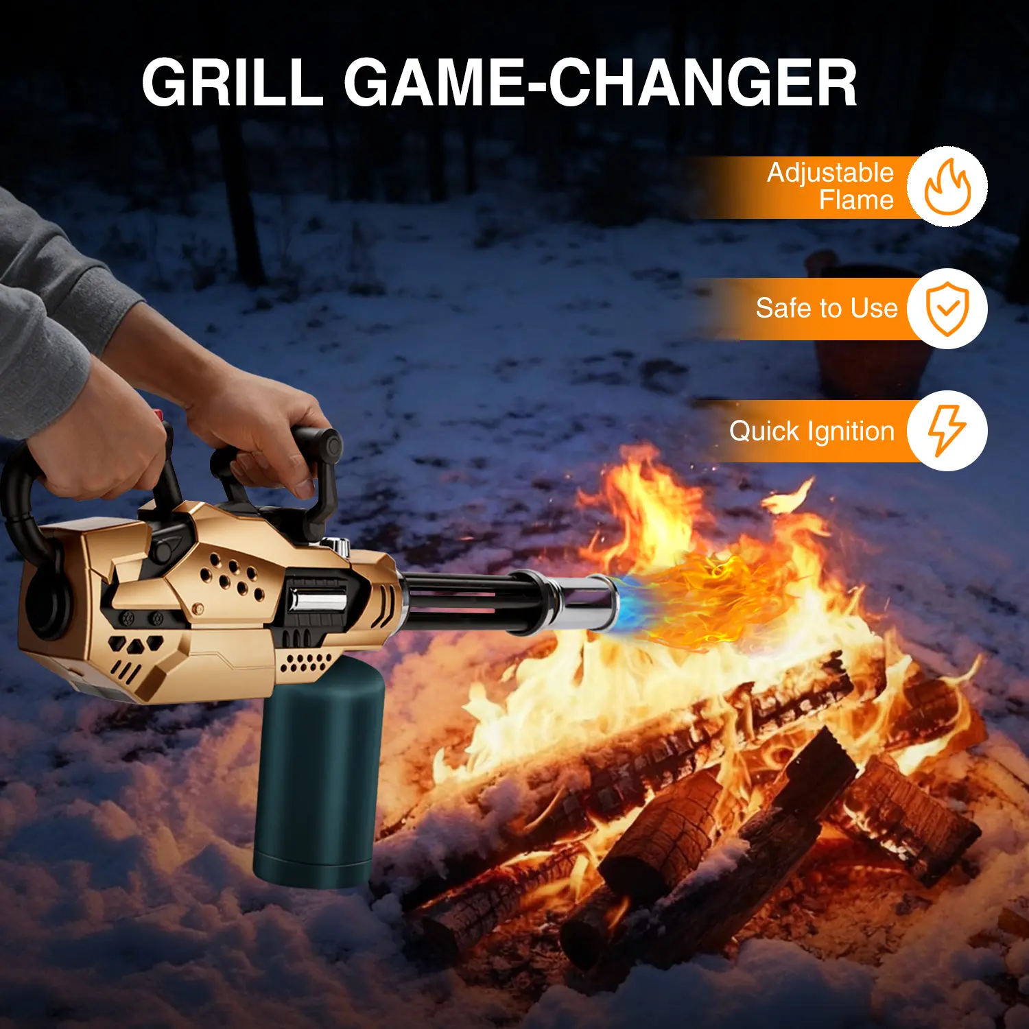 Powerful Propane Torch , Kitchen Blow Torch Gun with Adjustable Flame, Detachable Cooking Torch for Searing Steak, Camping, BBQ, Welding (Tank Not Included) fathersdaygiftideasPowerful Propane Torch , Kitchen Blow Torch Gun with Adjustable Flame, Detachab