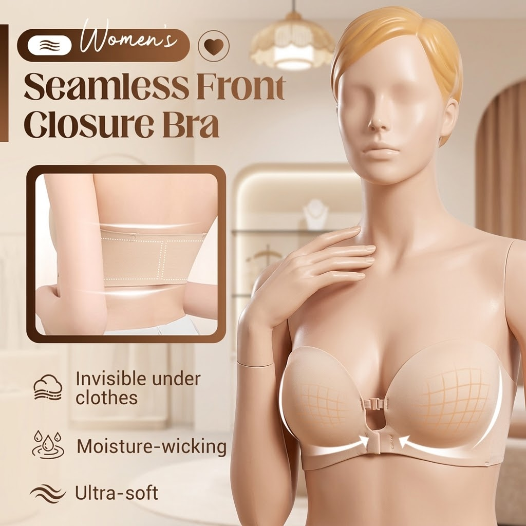 💜Seamless Front Closure Bra With Adjustable Straps