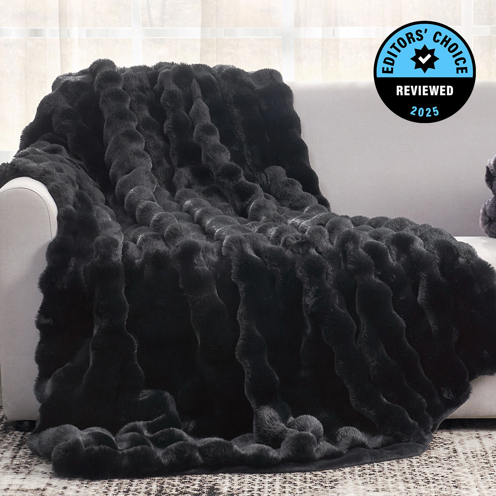 Bubble Faux Fur Throw Blanket - Tie-dye Pink