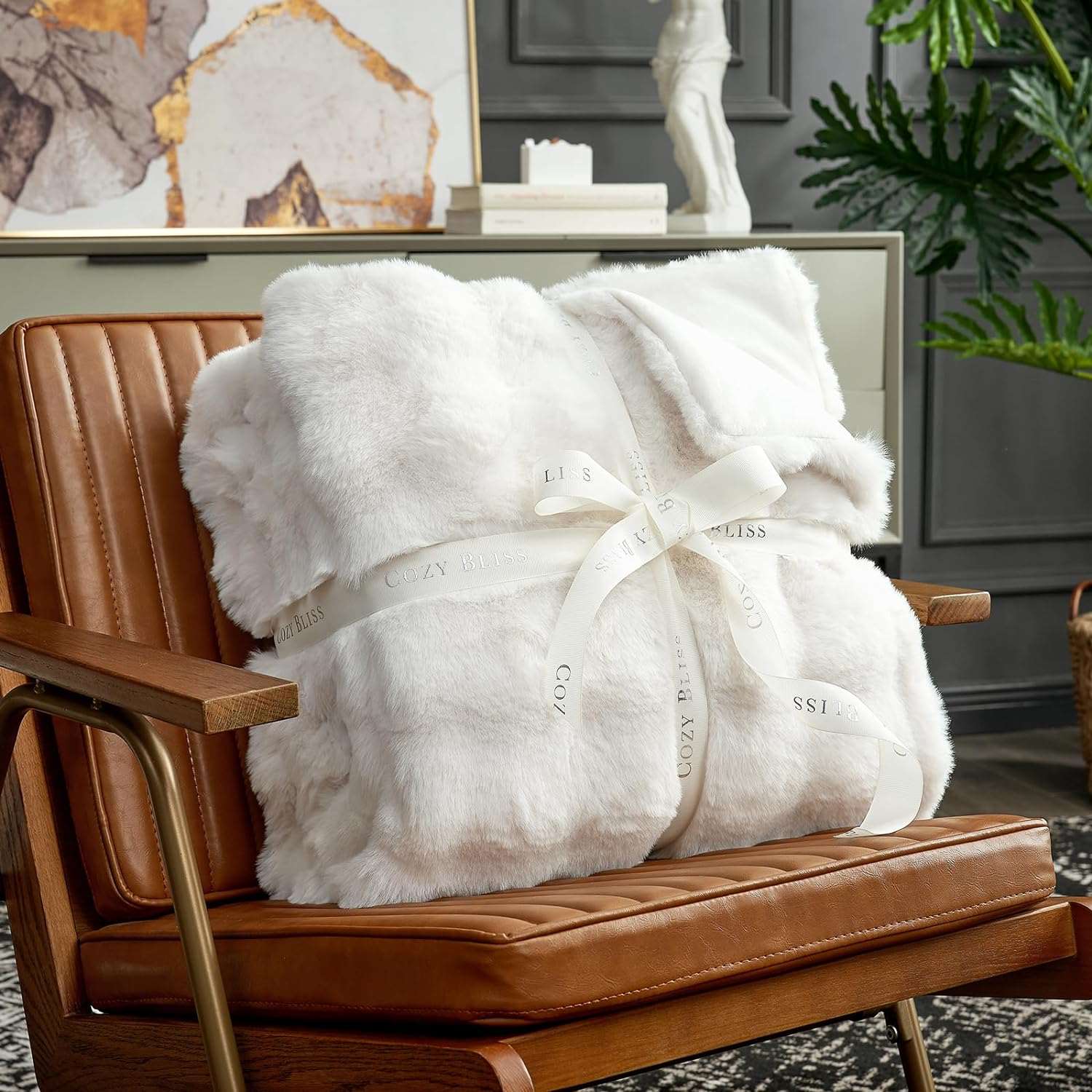 Bubble Faux Fur Throw Blanket - Tie-dye Pink