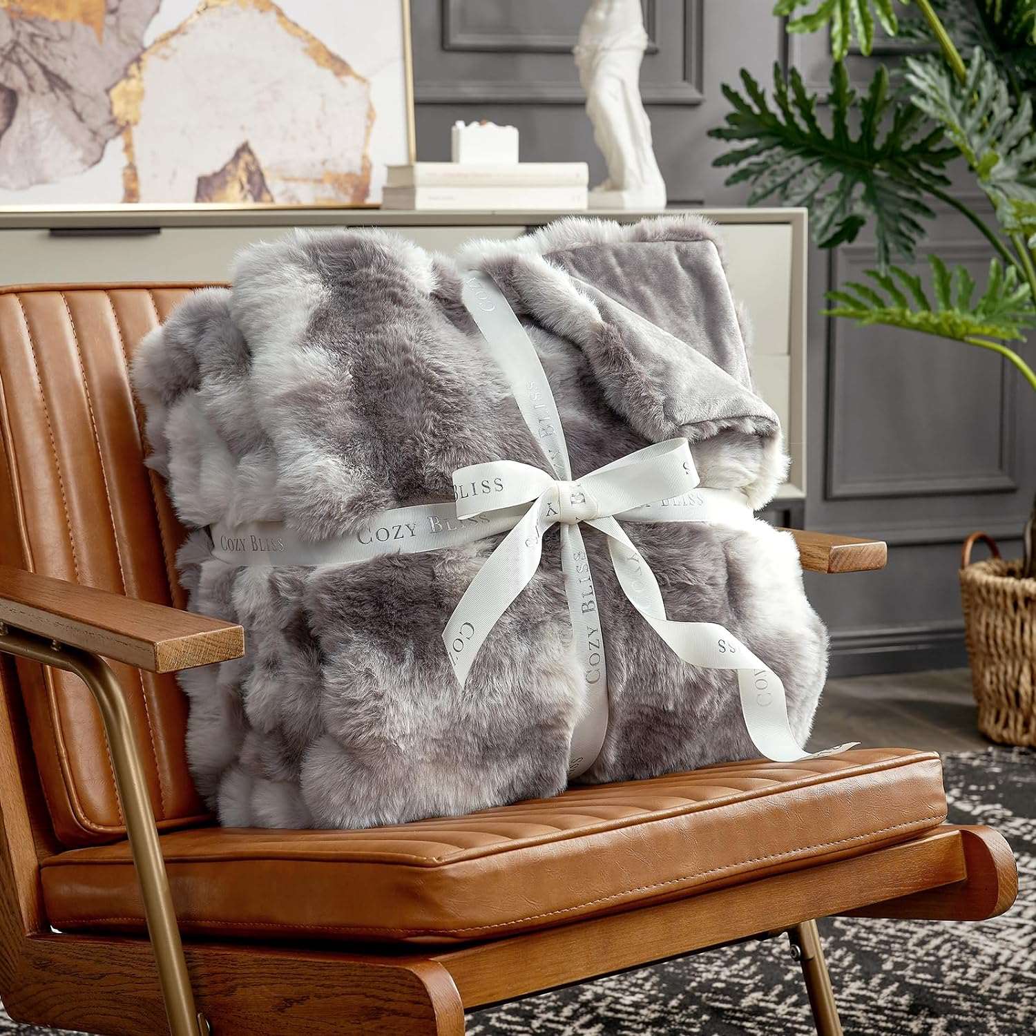 Bubble Faux Fur Throw Blanket - Tie-dye Pink