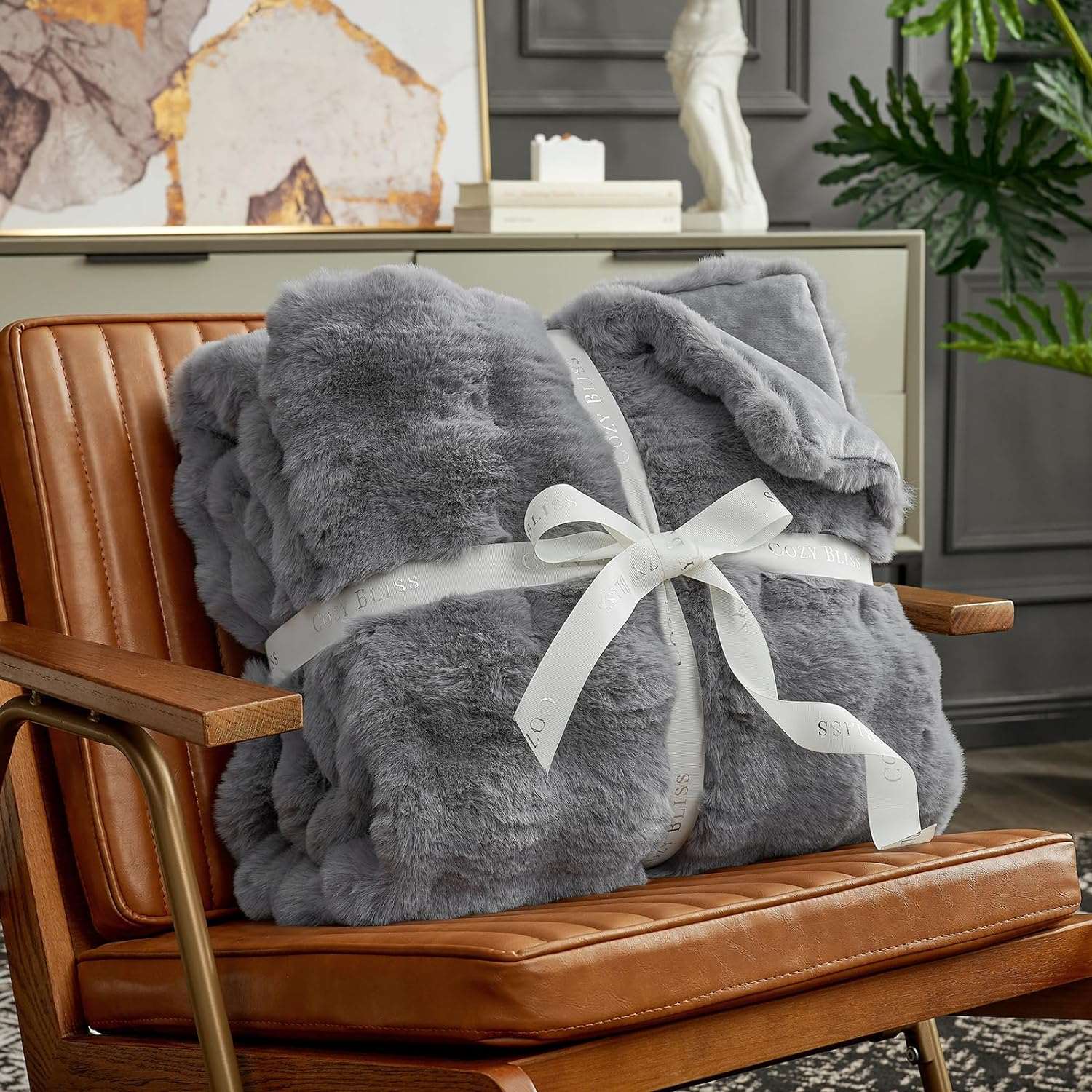 Bubble Faux Fur Throw Blanket - Tie-dye Pink