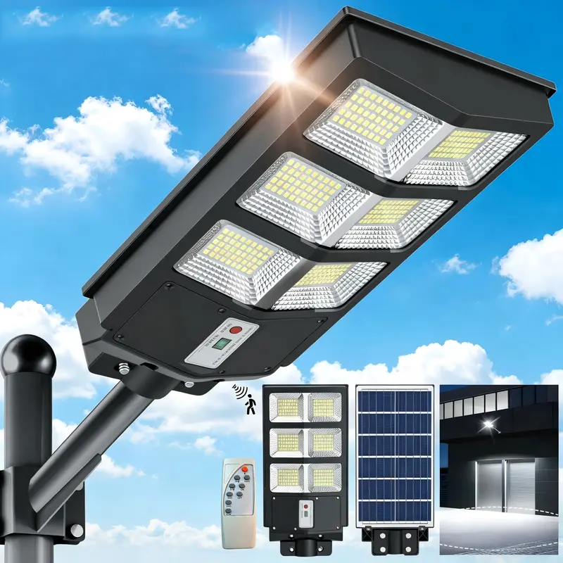 Solar Flood Lights 800 LEDs Motion Sensor Remote Control IP65 Waterproof 3 Brightness Modes Super Bright Outdoor Security Lights,summervibes