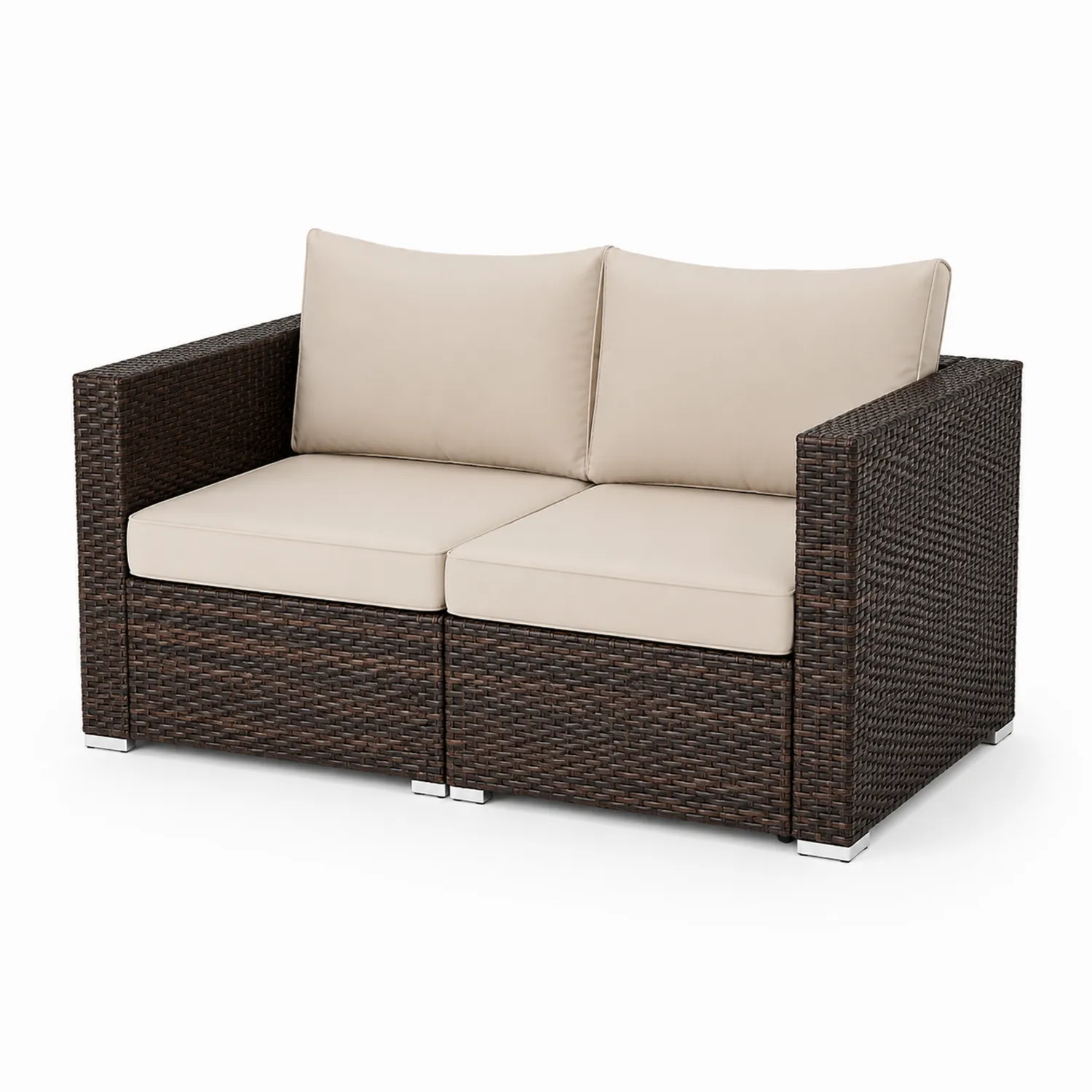 Dwuosobowa sofa rattanowa z poduszkami