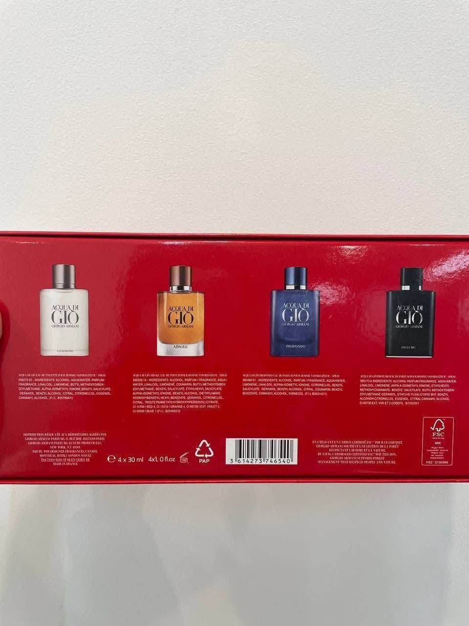 Giorgio Armani ACQUA DI GIO Set 4IN1 Red Box Set 4×30ml Perfume Fragrance Cologne