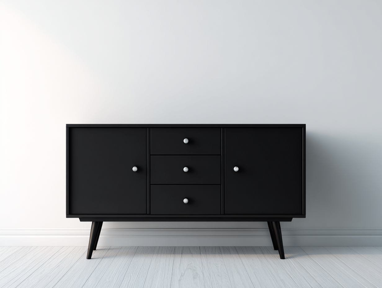 Mobile ingresso in legno 155x40x80 cm per ingresso con ante e cassetti - nero - design moderno minimalista-Sicorpahome