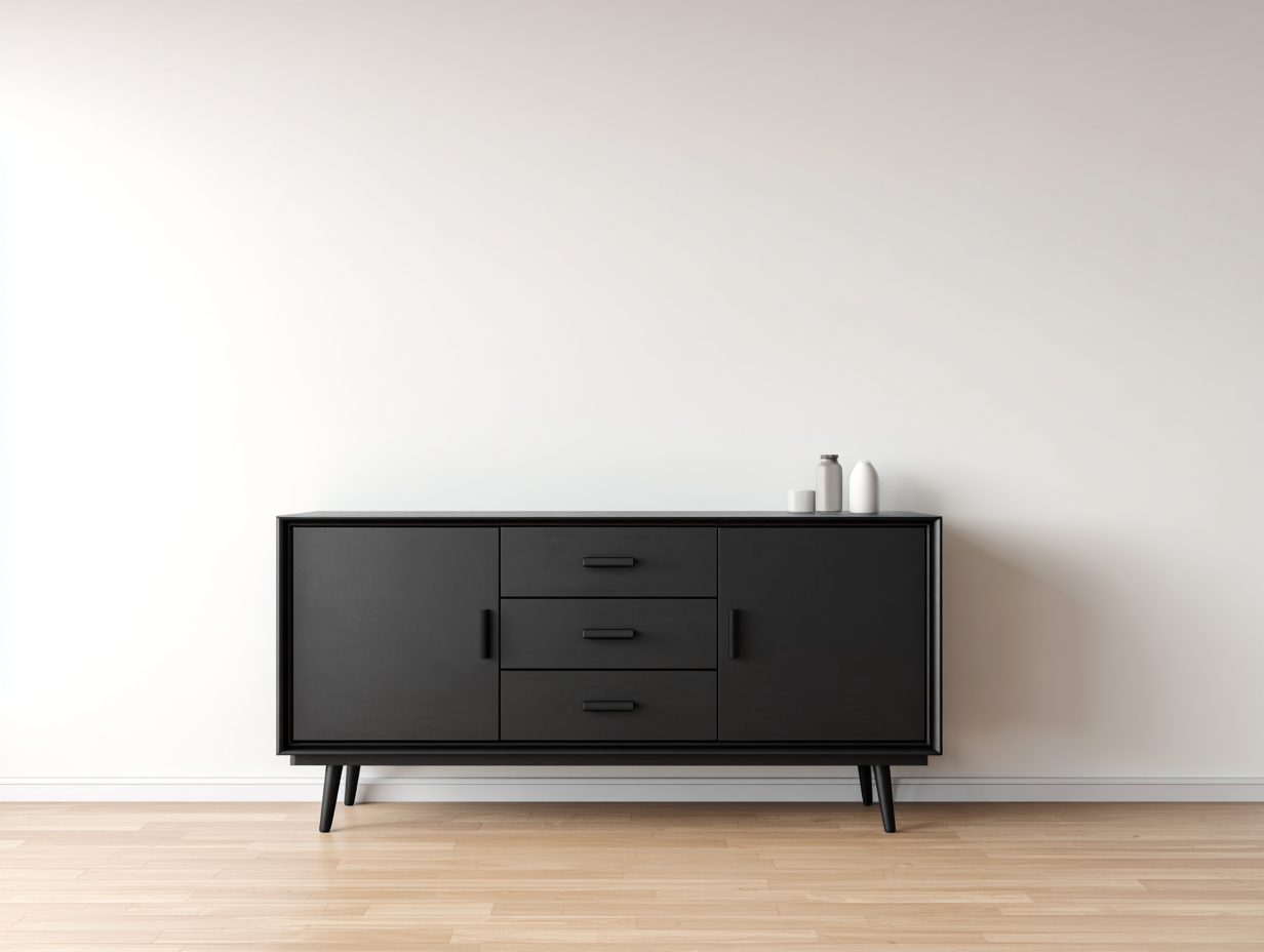 Mobile ingresso in legno 150x40x80 cm per ingresso con ante e cassetti - nero - design moderno funzionale-Sicorpahome