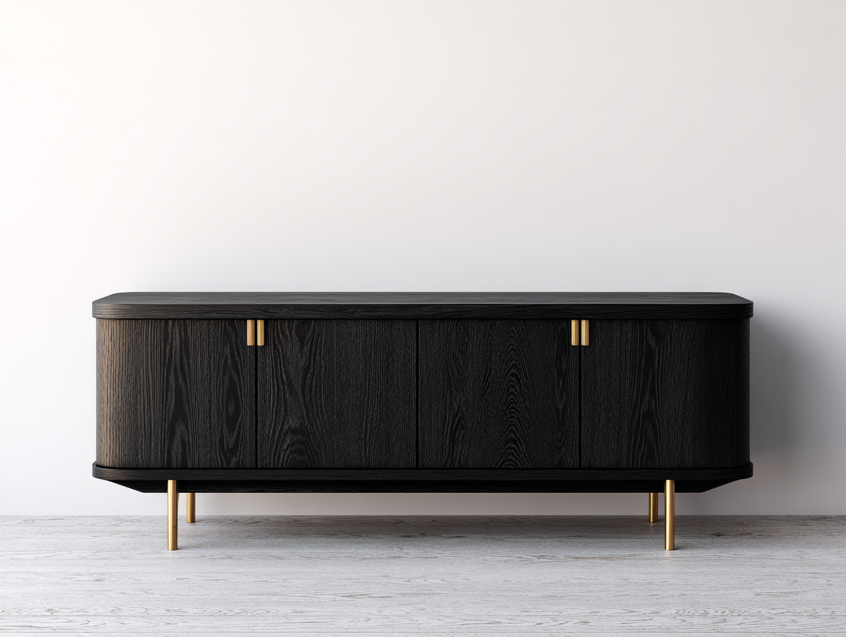 Mobile ingresso in legno nero e oro 160x40x75 cm - adatto per ingresso - design moderno-Sicorpahome