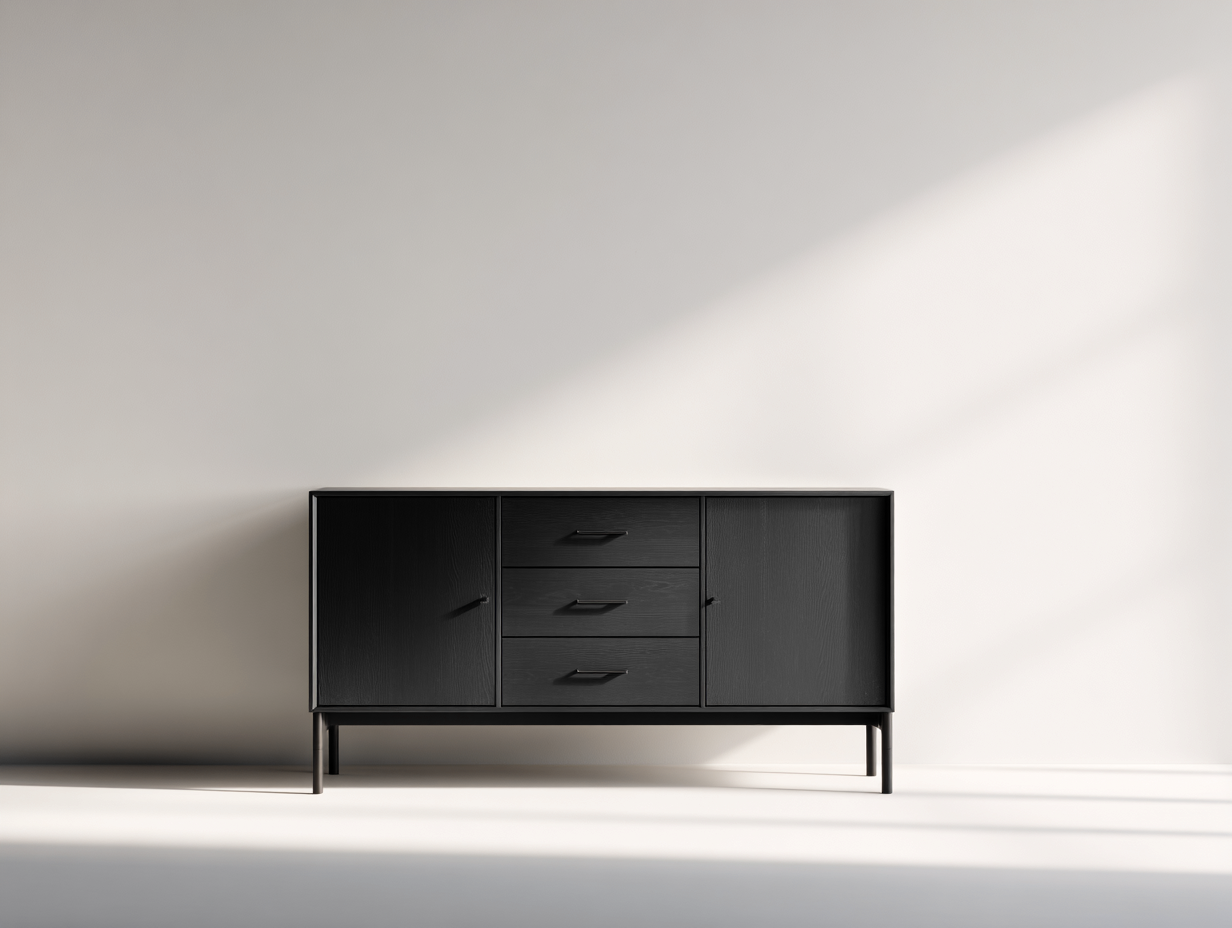 Mobile ingresso in legno effetto rovere 160x40x80 cm per ingresso con ante e cassetti - nero - design moderno-Sicorpahome