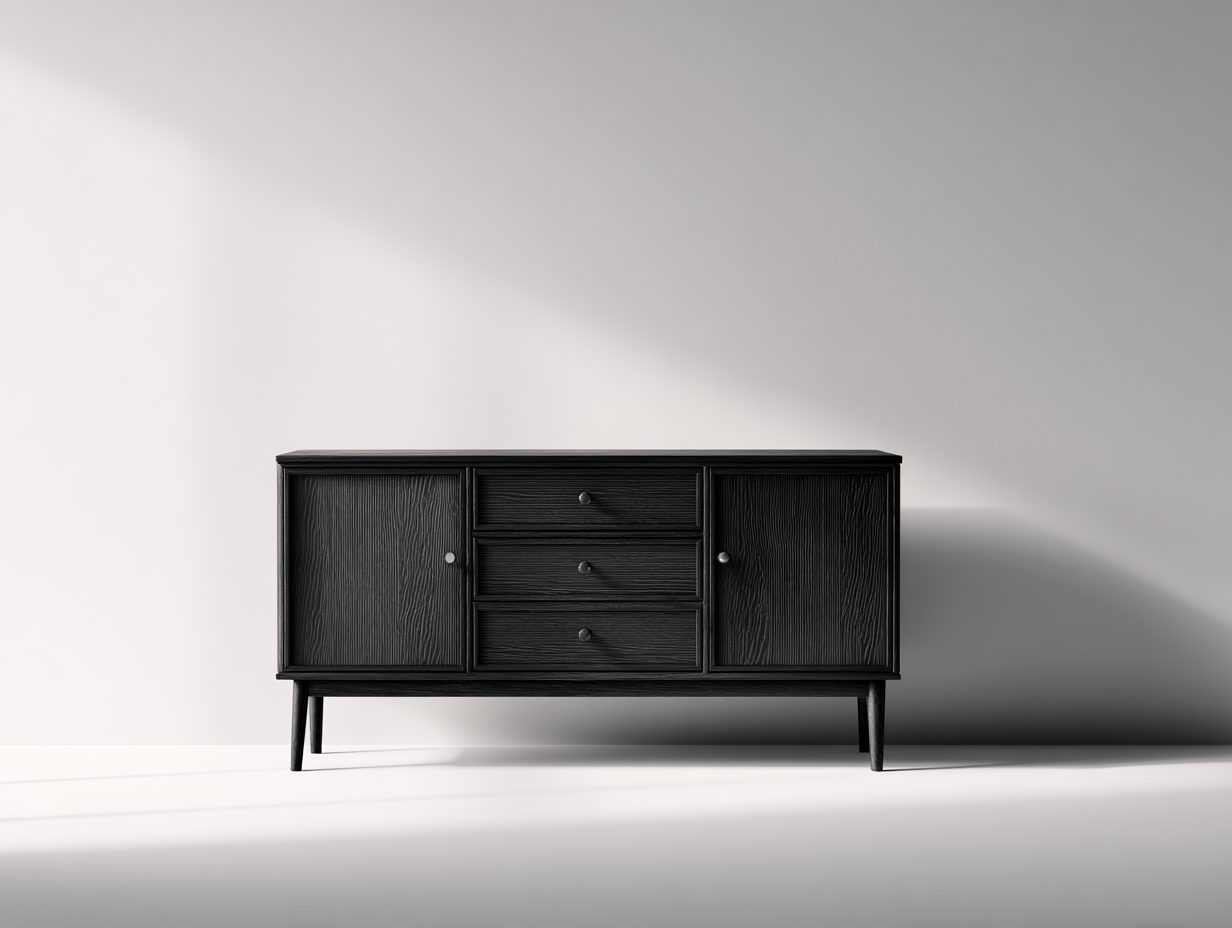 Mobile ingresso in legno effetto rovere 160x40x80 cm per ingresso con ante e cassetti - nero - design moderno-Sicorpahome