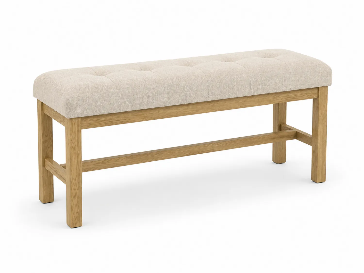 Polsterbank Beige Eichenholz 120x40x45 cm