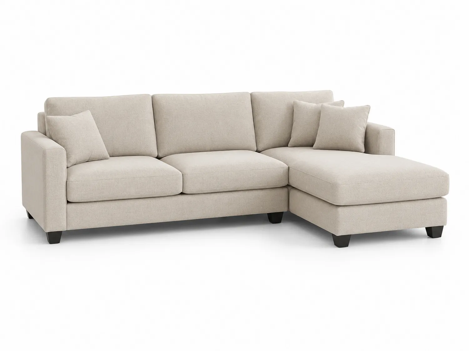 Ecksofa Beige Stoff L-Form 250x150x85 cm