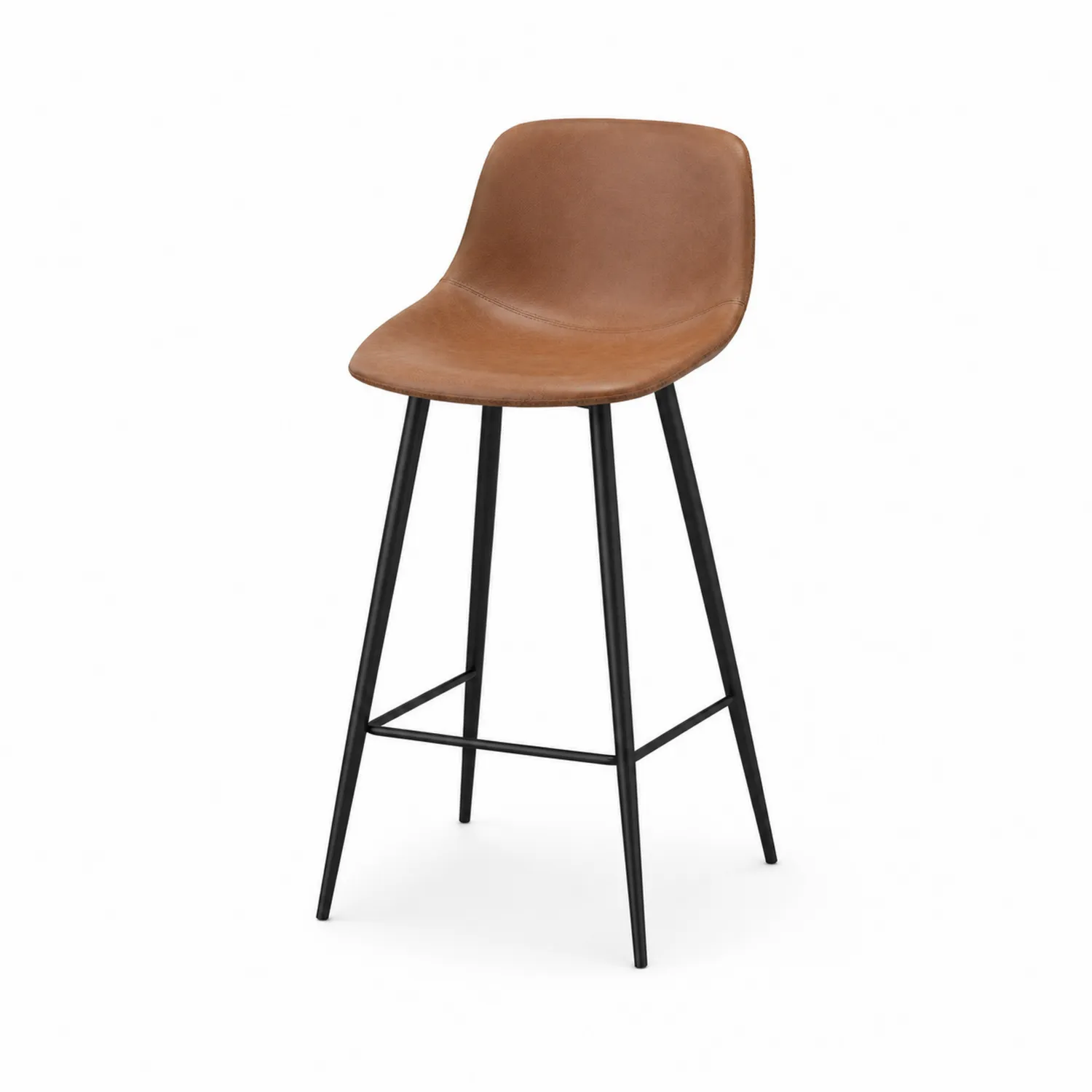 Barhocker Leder Braun mit Metallgestell