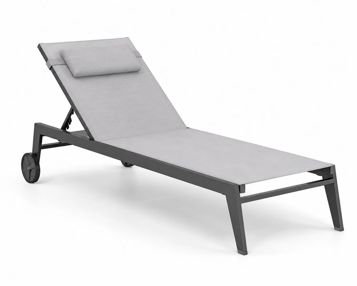 Gartenliegestuhl Aluminium Grau Textilene 200 cm x 70 cm x 35 cm