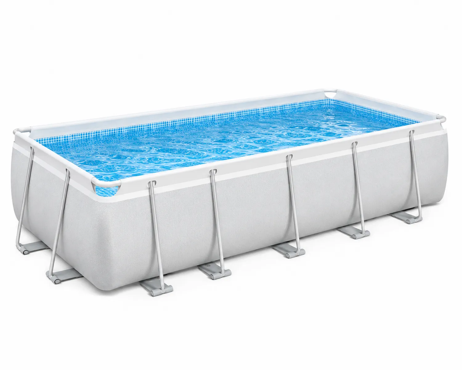 Rechteckiger Aufstellpool aus PVC mit Stahlrahmen 400x200x100 cm