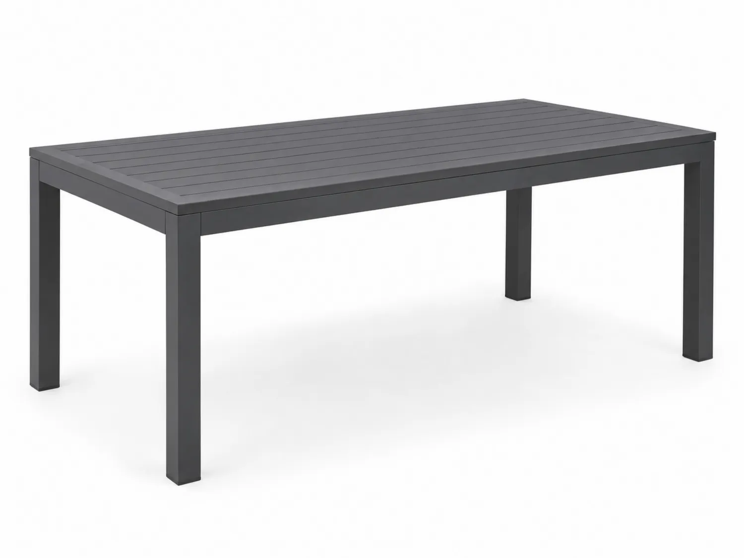 Rechteckiger Aluminiumtisch, Dunkelgrau, 200x100x75 cm