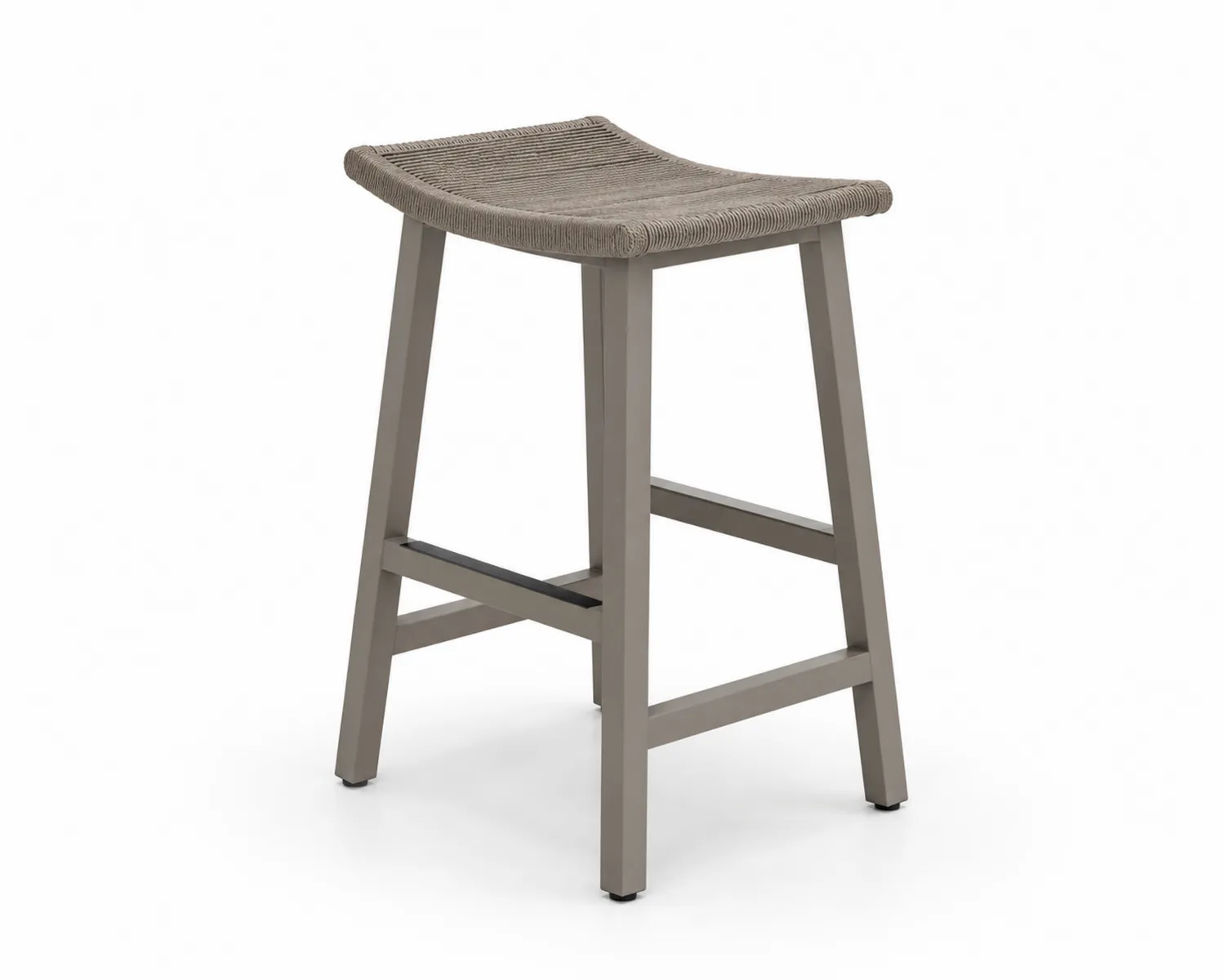 Barhocker Grau Aluminium mit Polyesterseil 45x30x65cm
