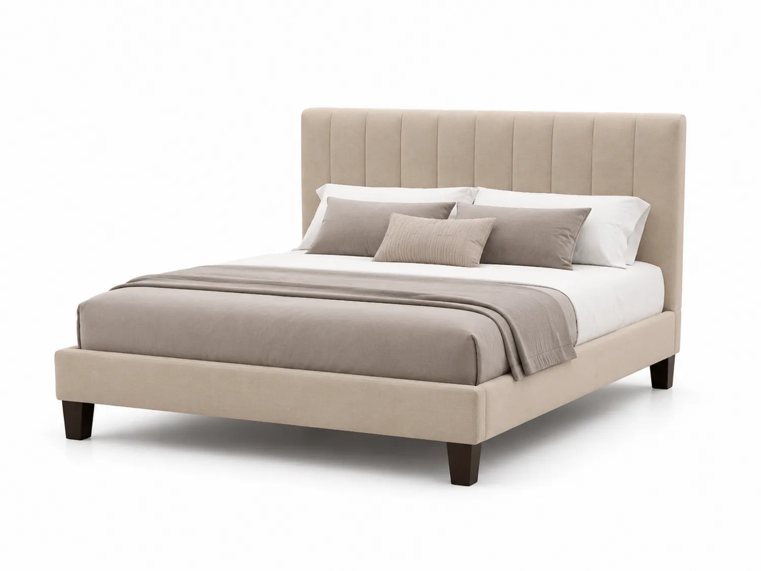 Polsterbett Doppelbett Polyester 180x200 cm Beige