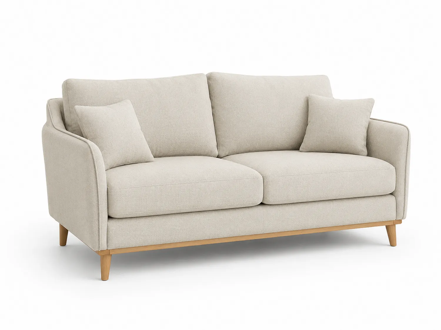 Zweisitzer Sofa Stoff Beige 150x85x80cm