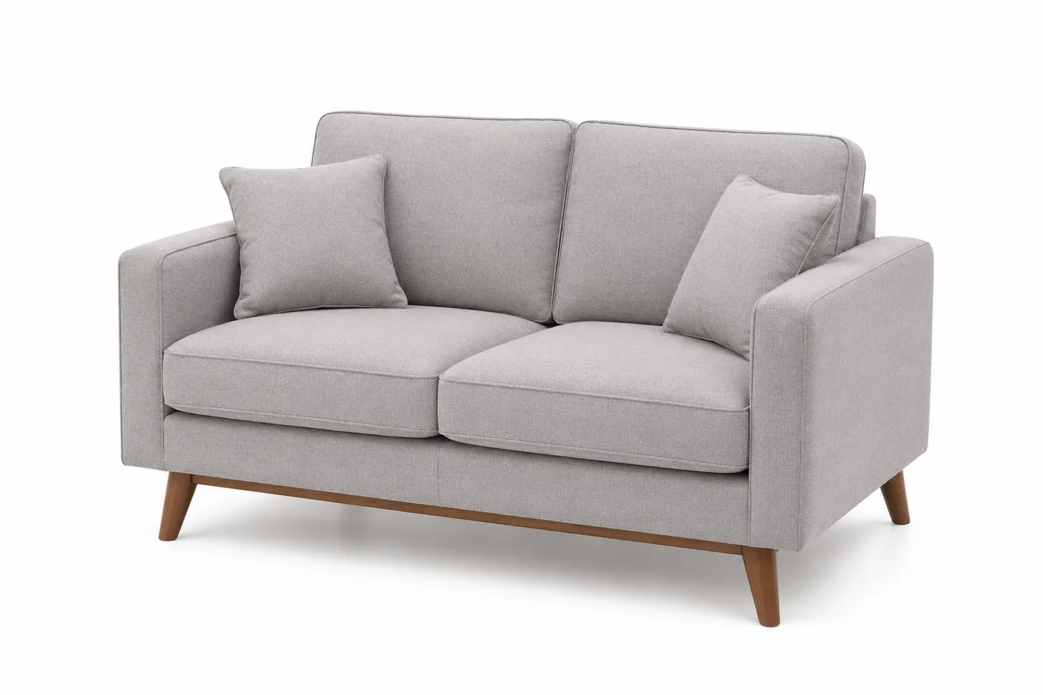 Zweisitzer Sofa Stoff Grau
